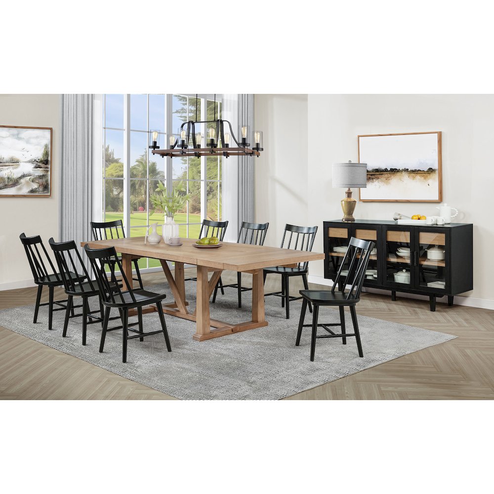 Middleton 106-inch Extension Leaf Dining Table Natural Brown. Picture 13
