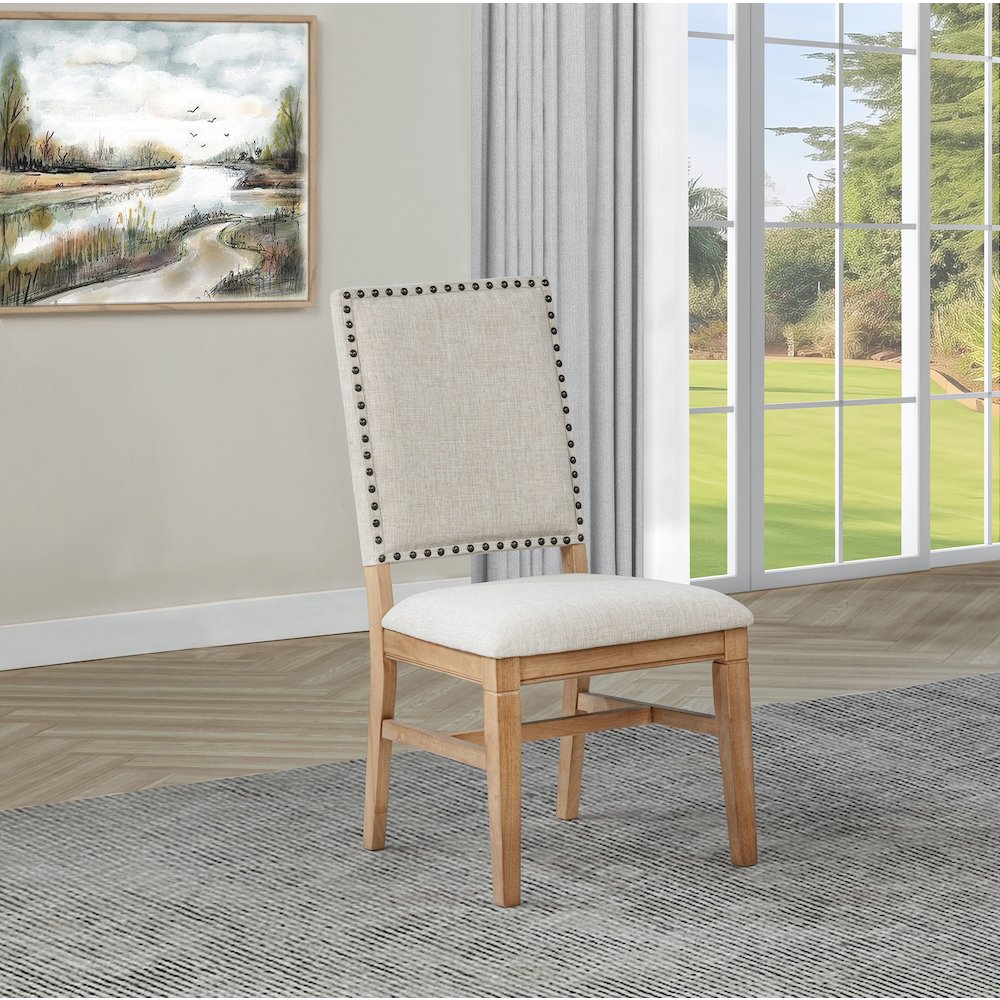 Middleton Upholstered Dining Side Chair Beige (Set of 2). Picture 2