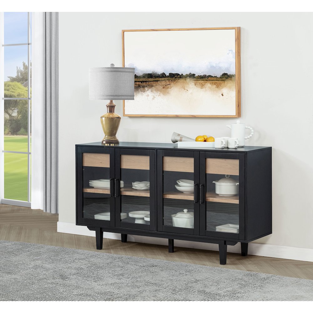 Middleton 4-door Sideboard Server with Dual Drawers Black. Picture 2