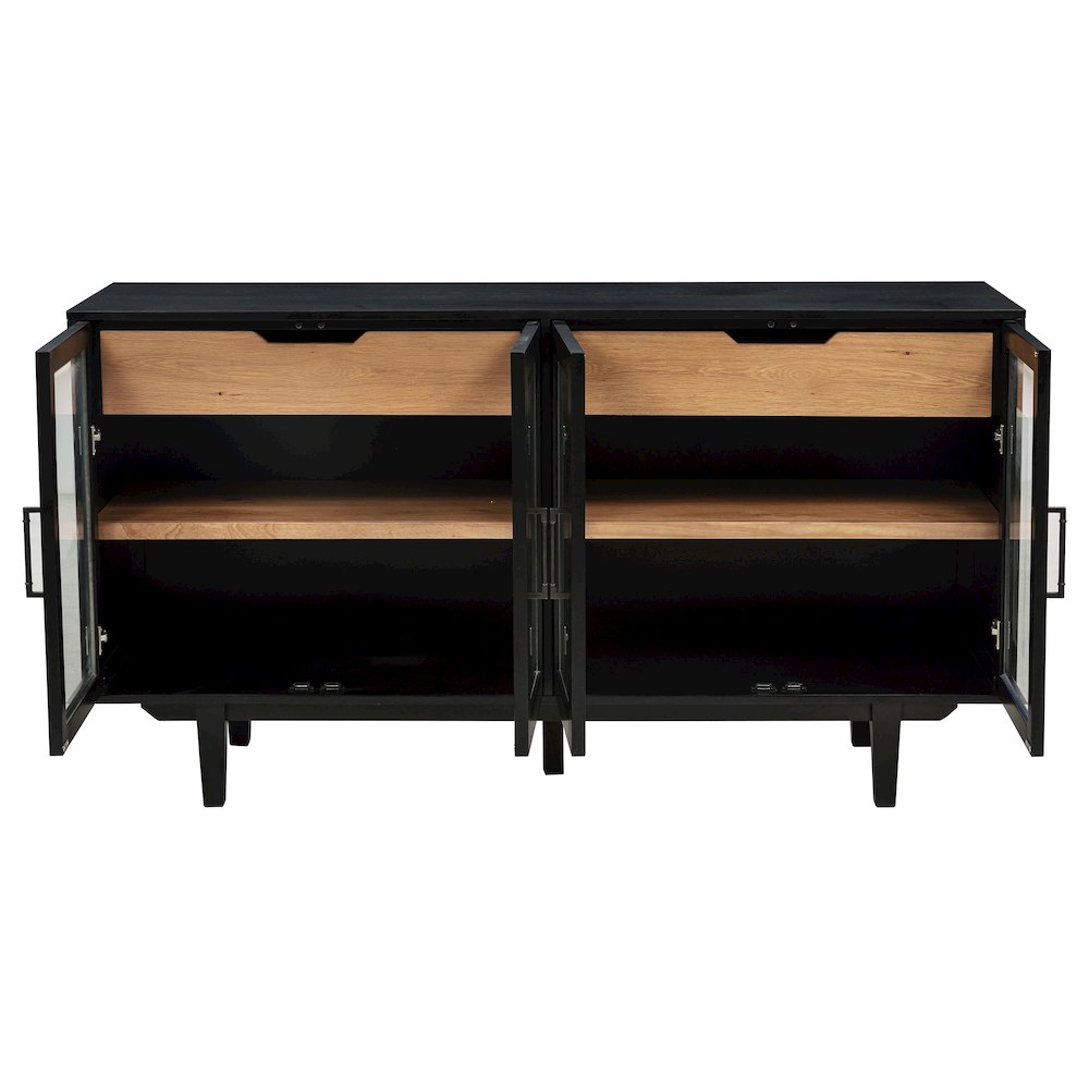 Middleton 4-door Sideboard Server with Dual Drawers Black. Picture 4