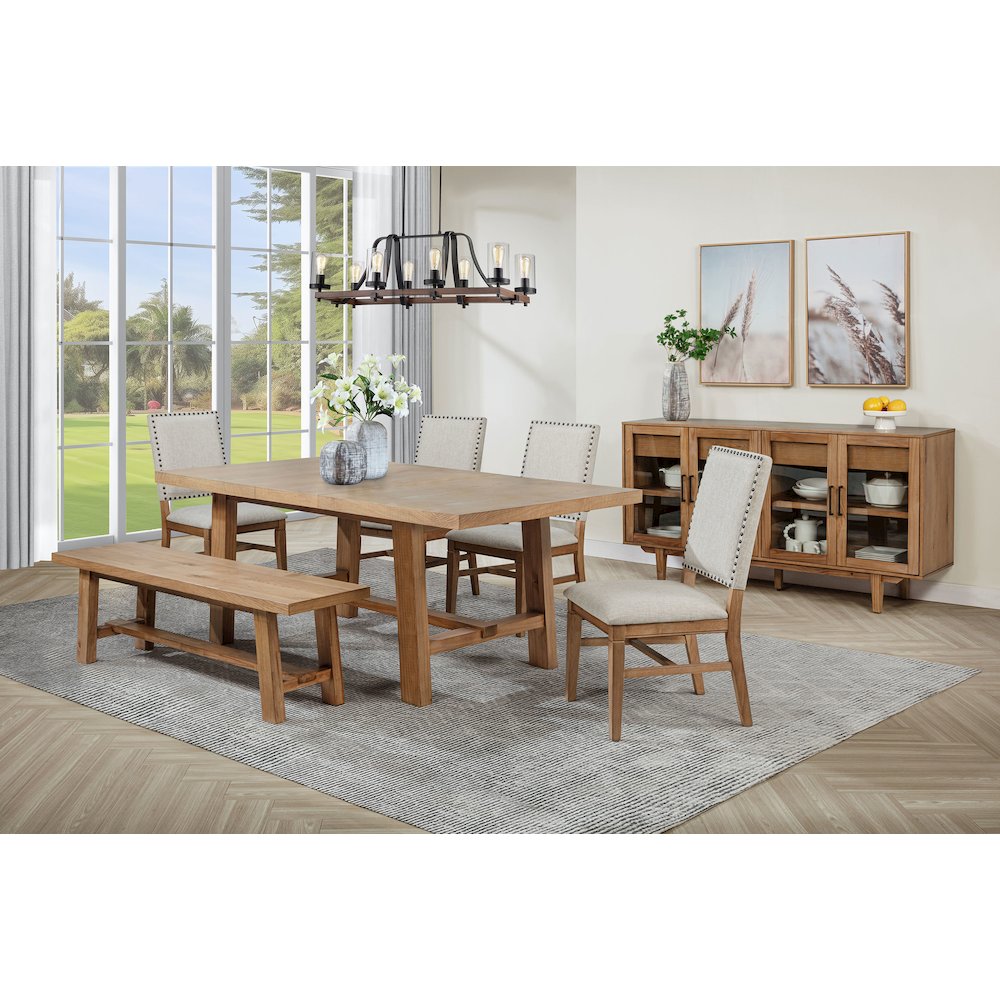 Middleton 4-door Sideboard Server with Dual Drawers Natural. Picture 15