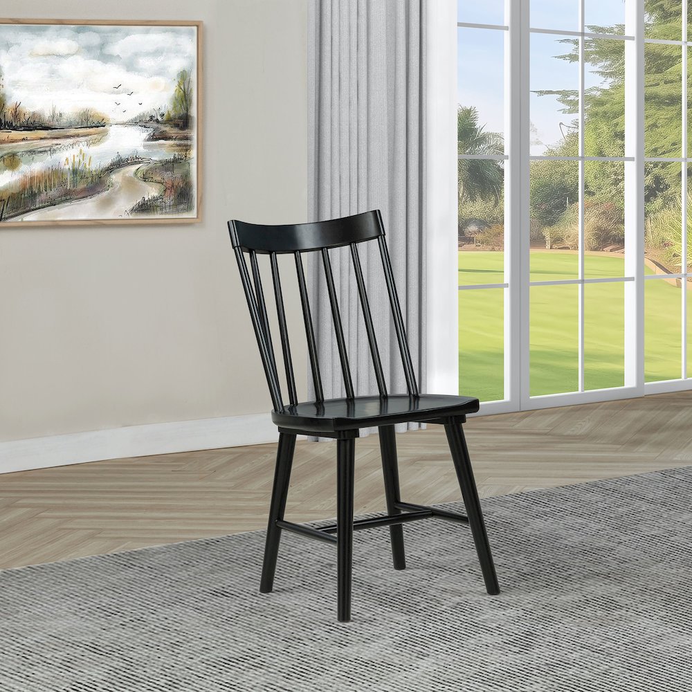 Middleton Solid Wood Dining Side Chair Black (Set of 2). Picture 2