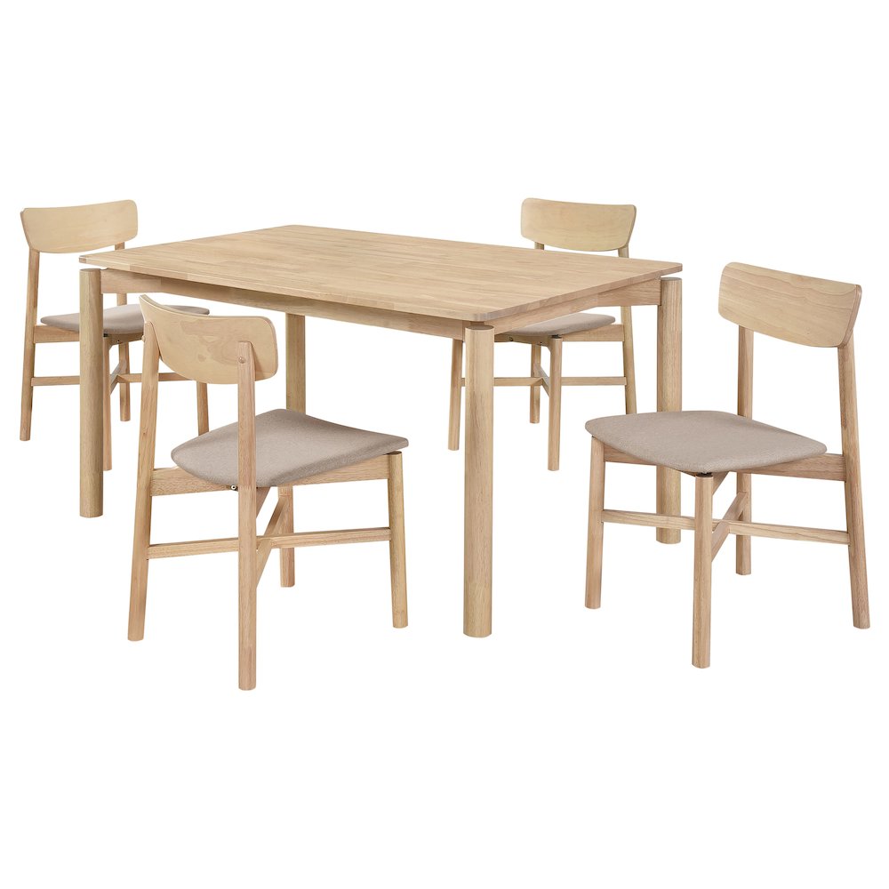 Parkridge 5-piece 59-inch Wood Dining Set White Washed. Picture 1