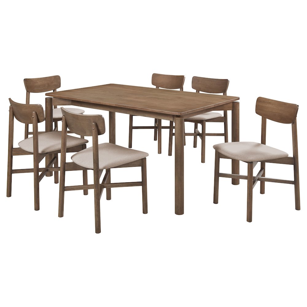 Parkridge 7-piece 59-inch Wood Dining Set Natural Walnut. Picture 1