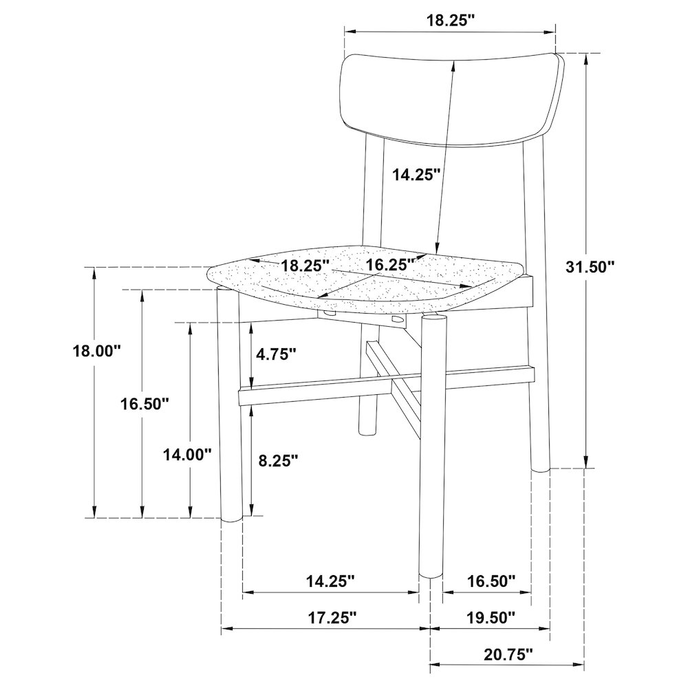 Parkridge Dining Side Chair Natural Walnut (Set of 2). Picture 13