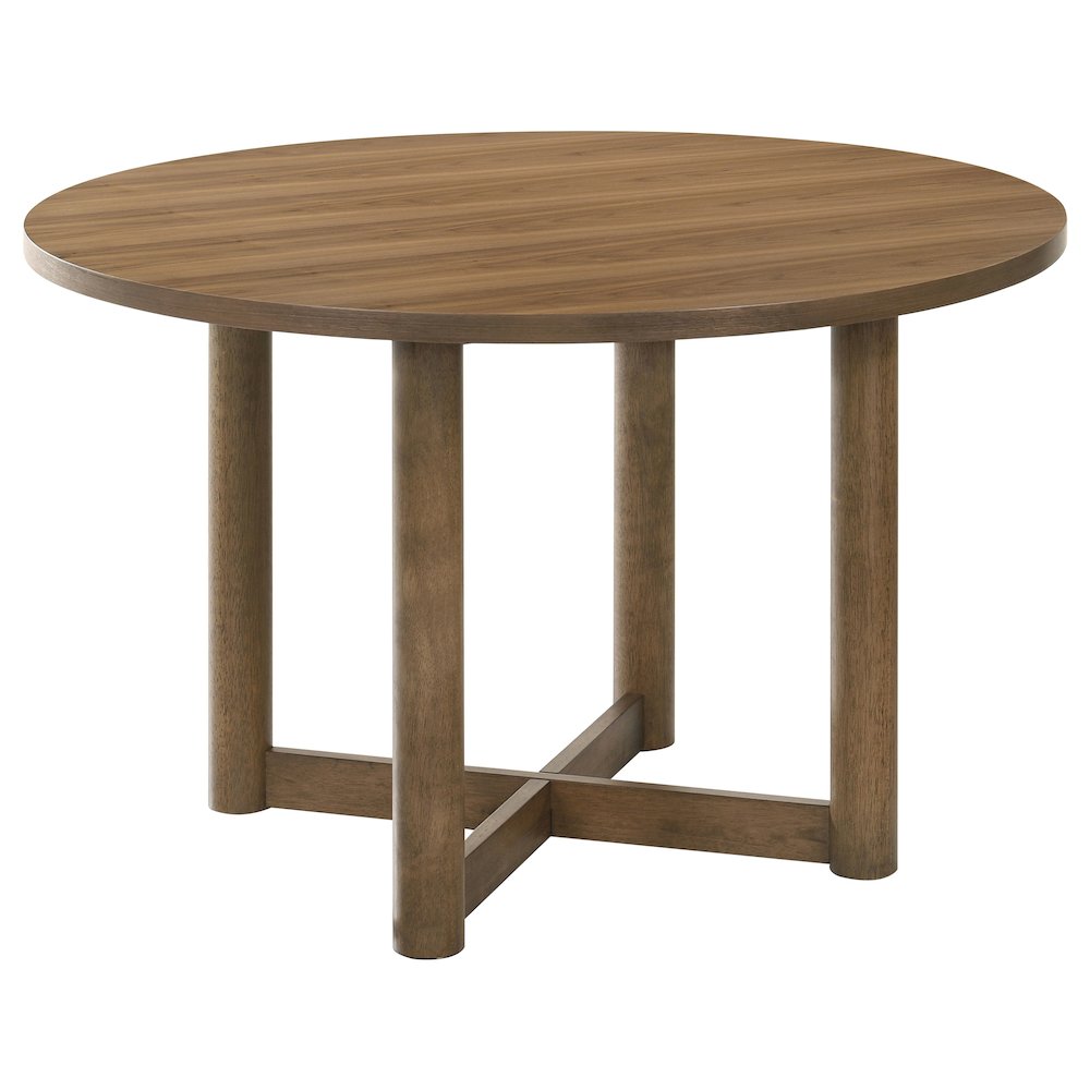 Crestmore 5-piece 46-inch Round Wood Dining Table Set Walnut. Picture 3