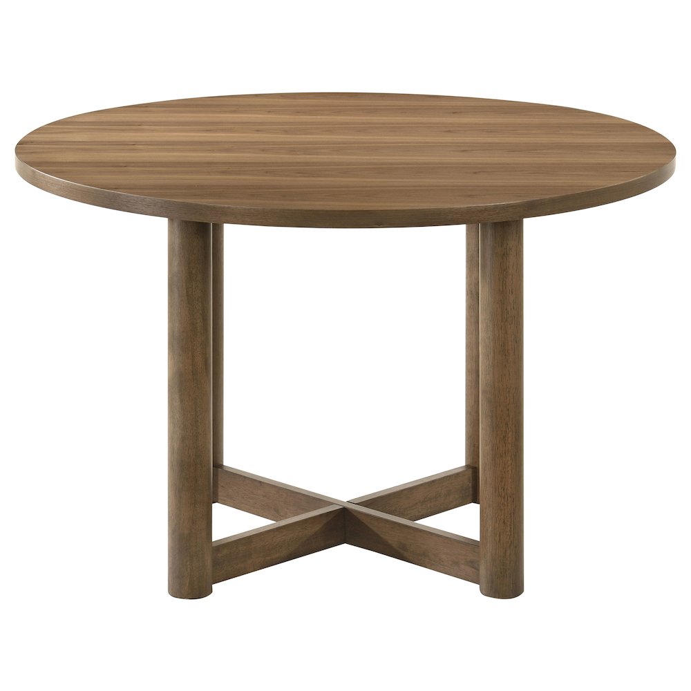 Crestmore 5-piece 46-inch Round Wood Dining Table Set Walnut. Picture 4