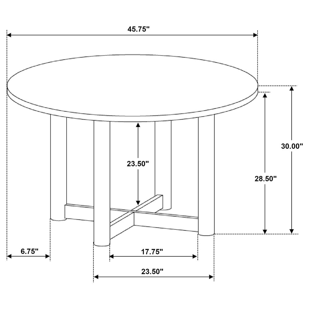 Crestmore 5-piece 46-inch Round Wood Dining Table Set Walnut. Picture 13