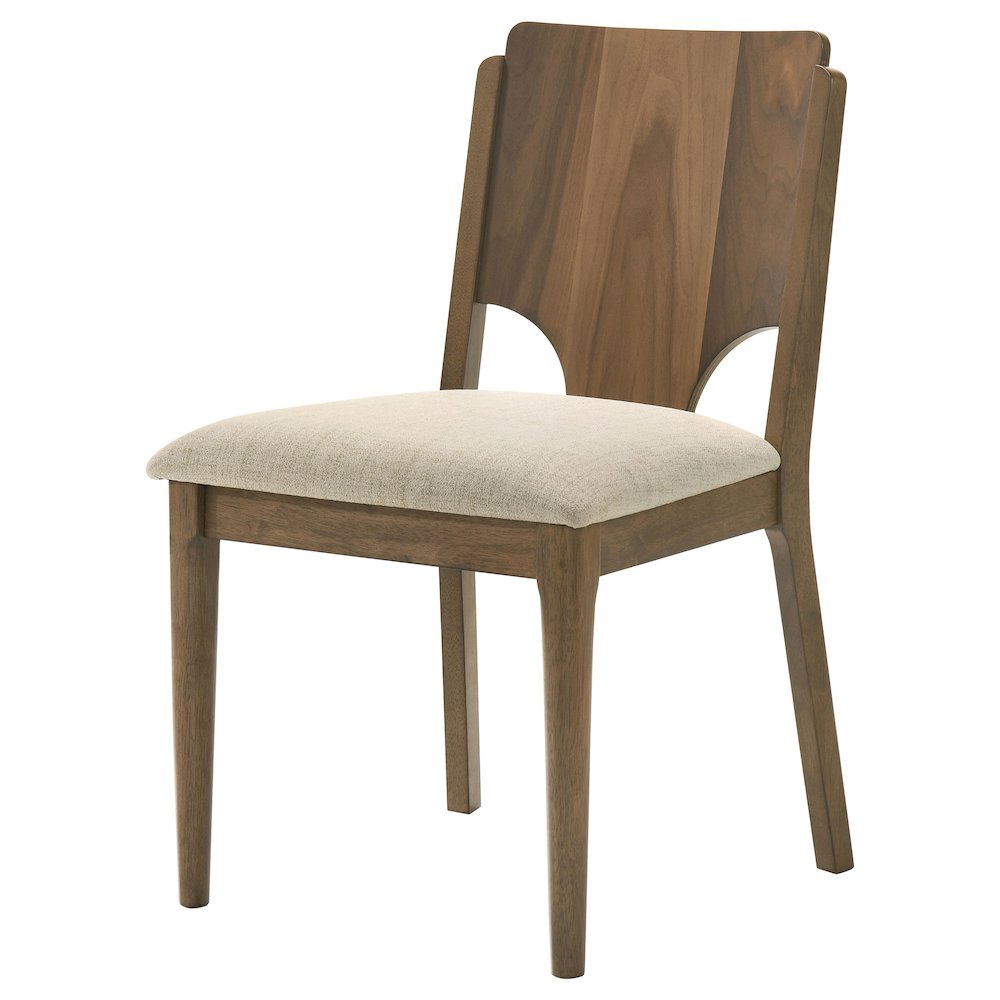 Crestmore Dining Chair Upholstered Seat Walnut (Set of 2). Picture 5