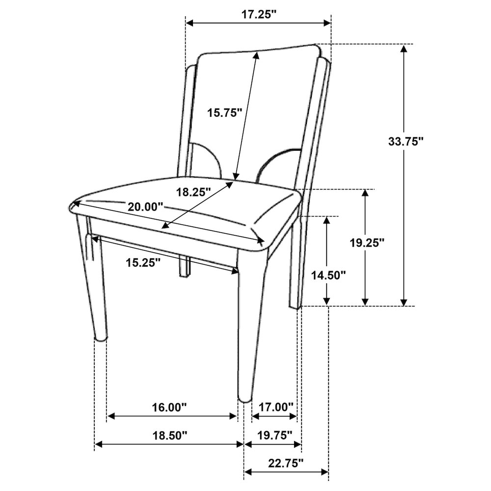 Crestmore Dining Chair Upholstered Seat Walnut (Set of 2). Picture 14