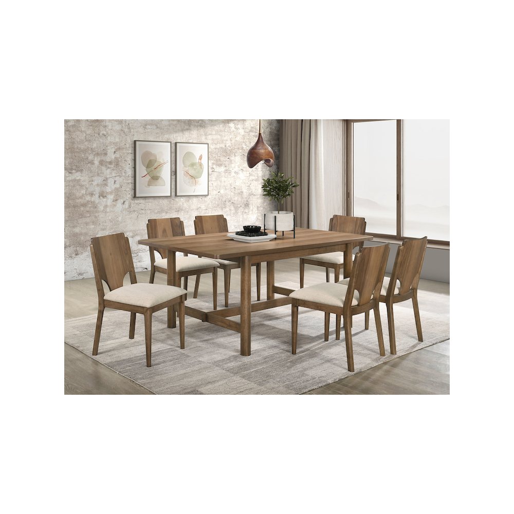 Crestmore Dining Chair Upholstered Seat Walnut (Set of 2). Picture 12