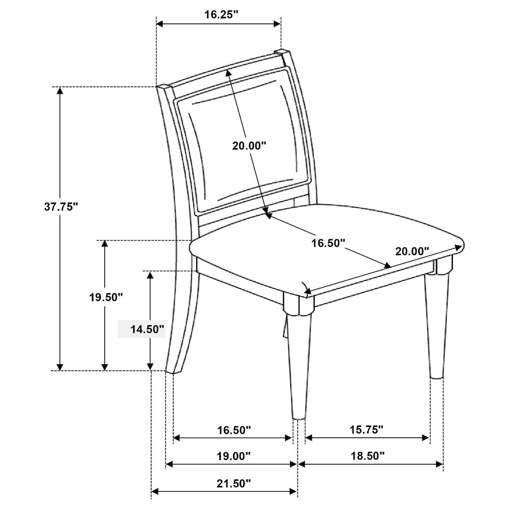 Onslow Upholstered Dining Side Chair Dark Brown (Set of 2). Picture 13