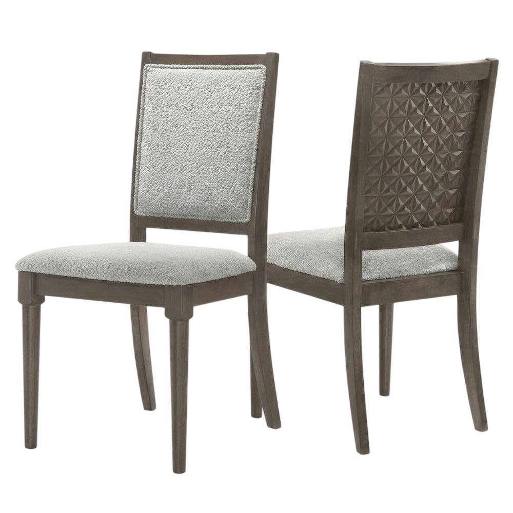 Polyester-Upholstered Mid-Century Modern Dining Side Chair, Dark Brown, Set of 2. Picture 1