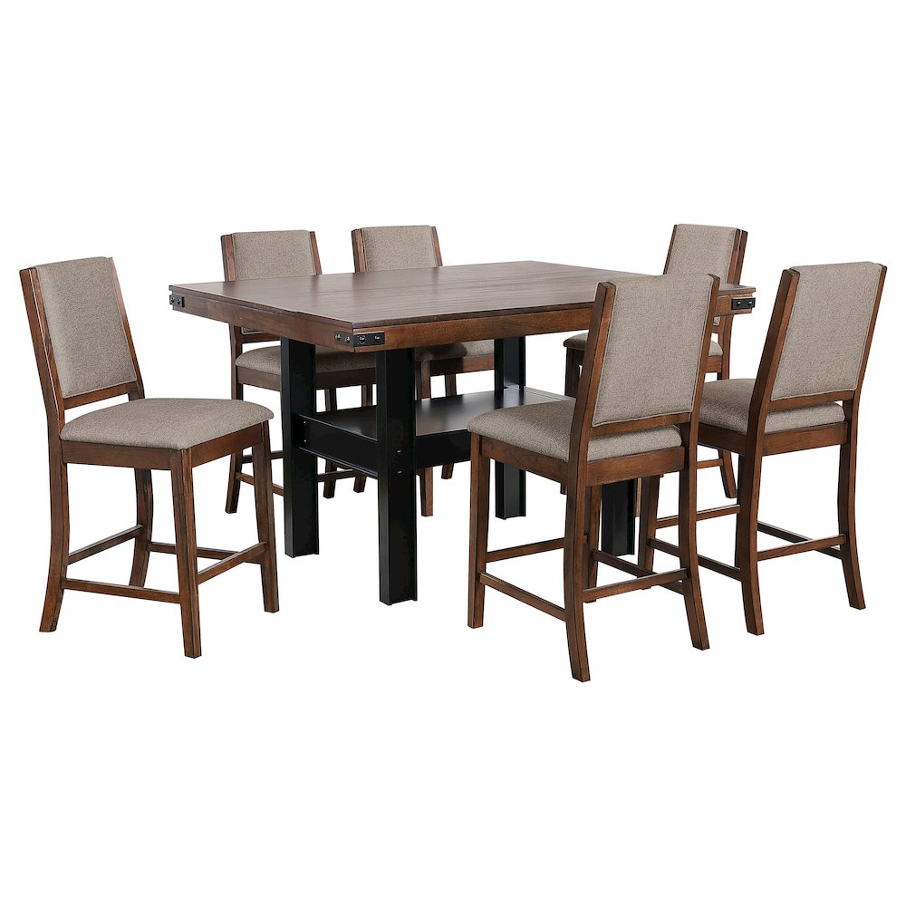 Patterson 7-piece Counter Height Dining Set Mango Oak. Picture 1