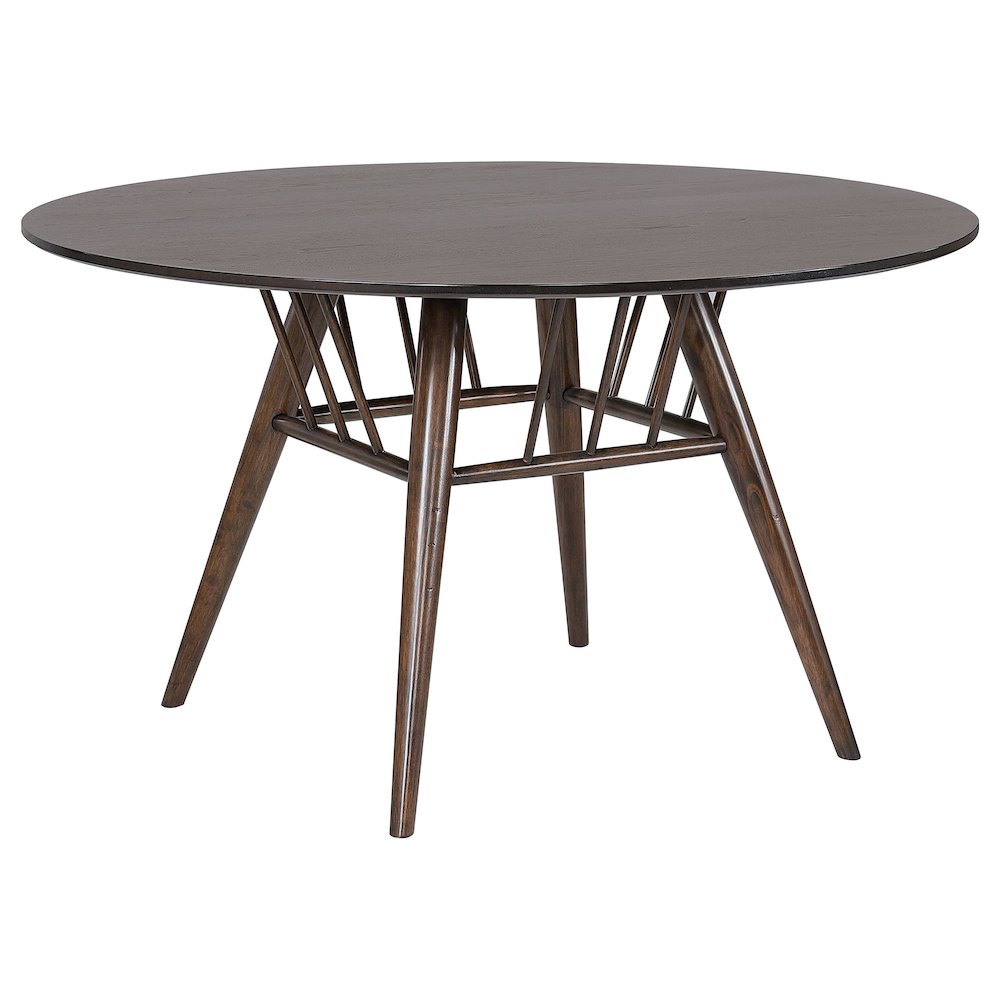 Everton Round 53-inch Wood Dining Table Dark Walnut. Picture 1
