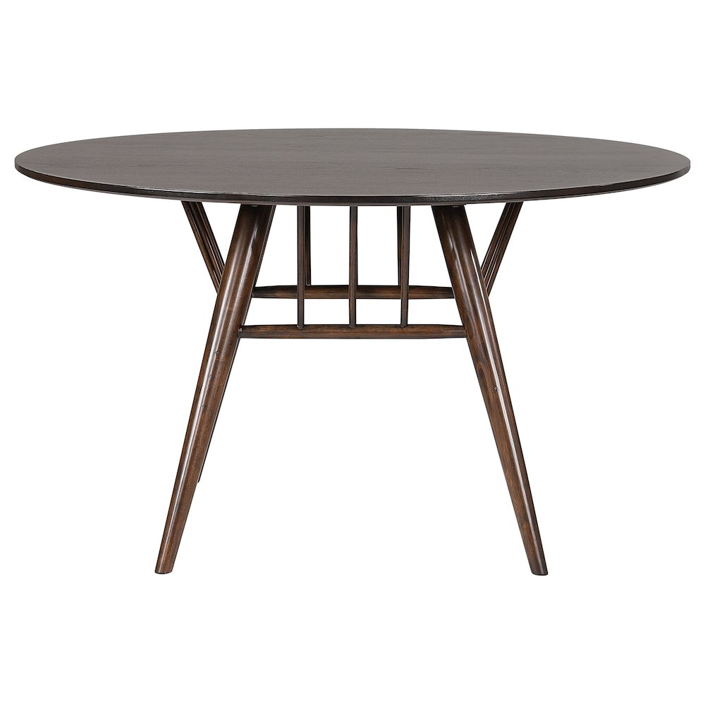 Everton Round 53-inch Wood Dining Table Dark Walnut. Picture 3