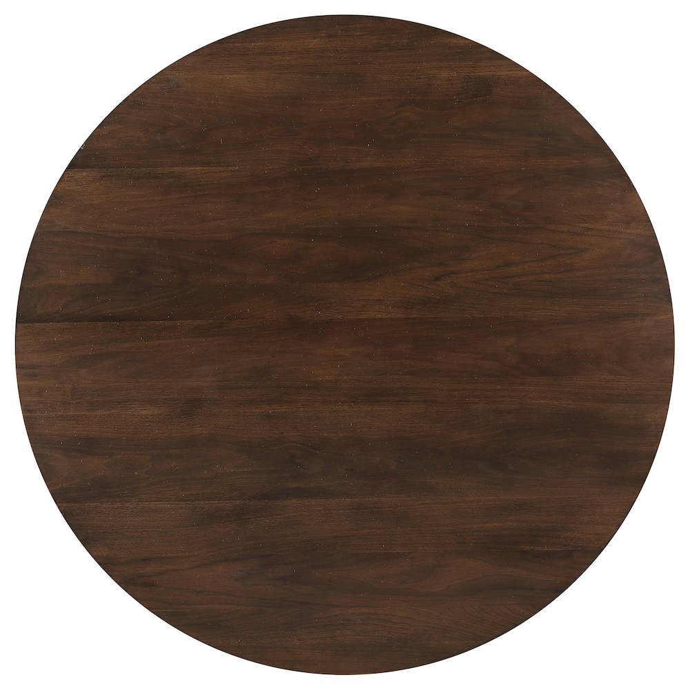 Everton Round 53-inch Wood Dining Table Dark Walnut. Picture 7