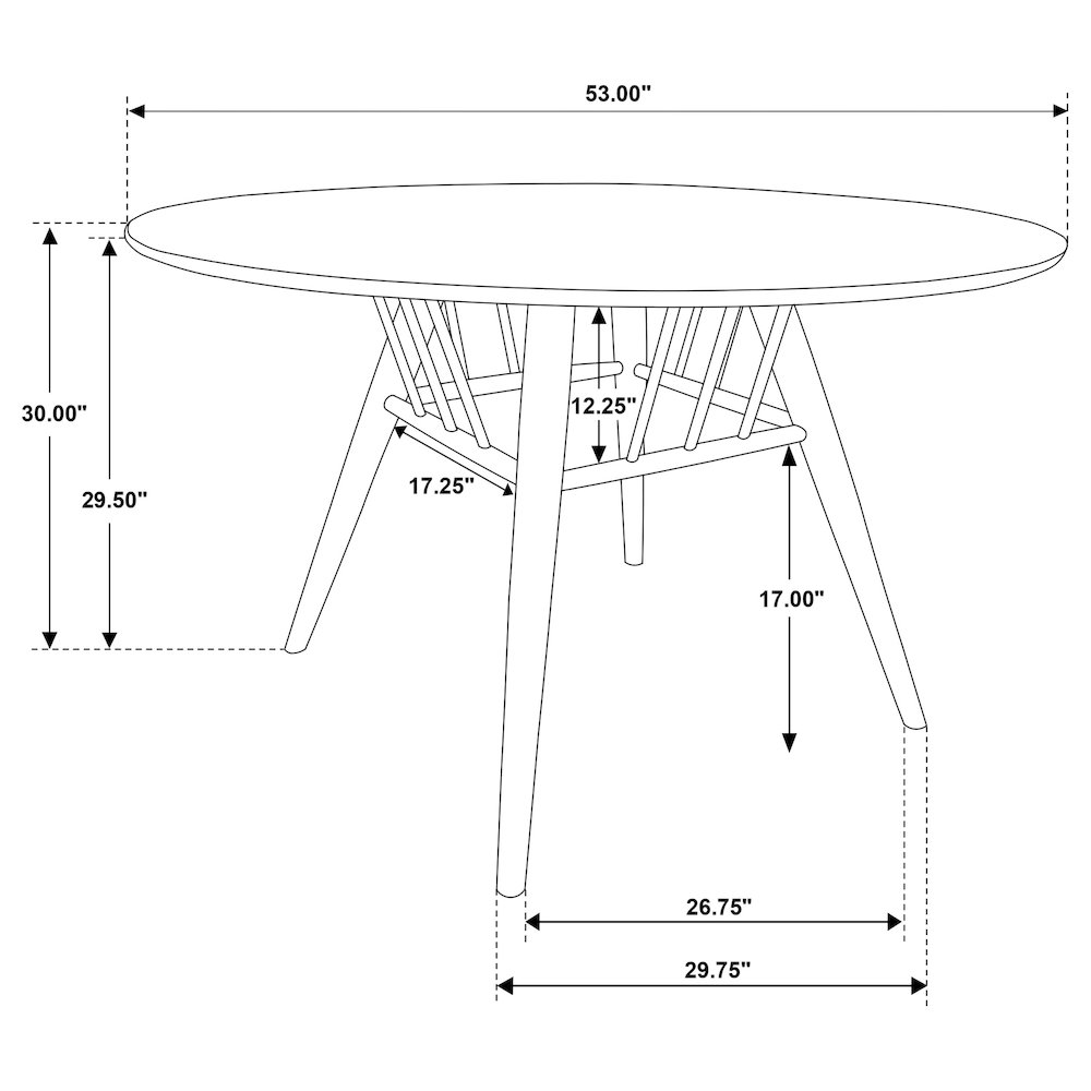 Everton Round 53-inch Wood Dining Table Dark Walnut. Picture 9