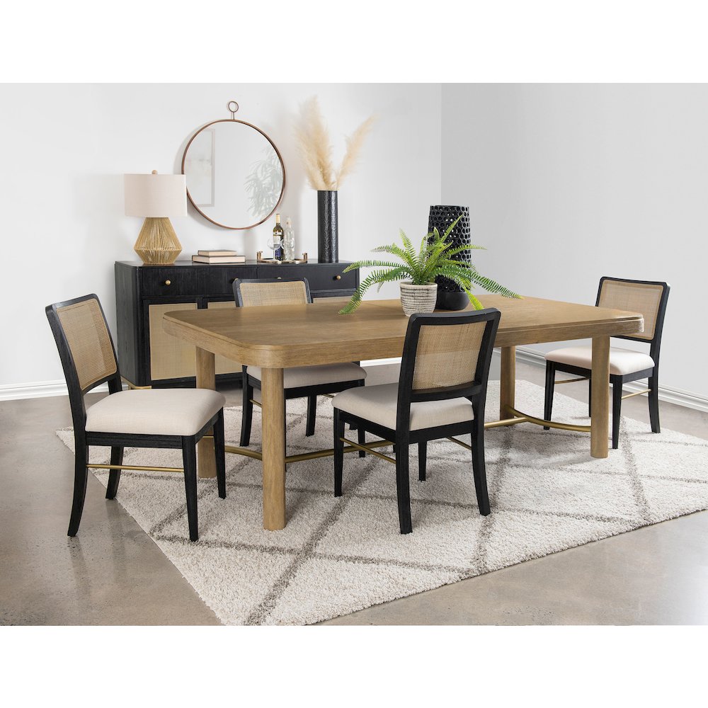 Arini 5-piece Extension Leaf Dining Table Set Black. Picture 1
