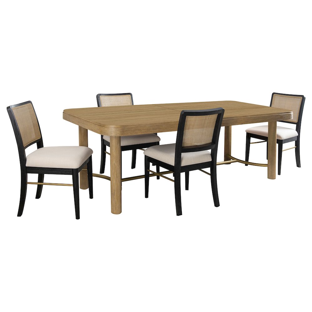 Arini 5-piece Extension Leaf Dining Table Set Black. Picture 2