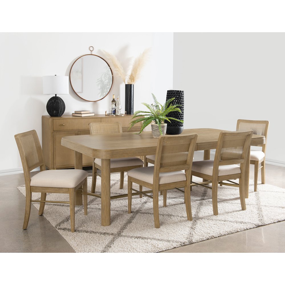 Arini 7-piece Extension Leaf Dining Table Set Sand Wash. Picture 1