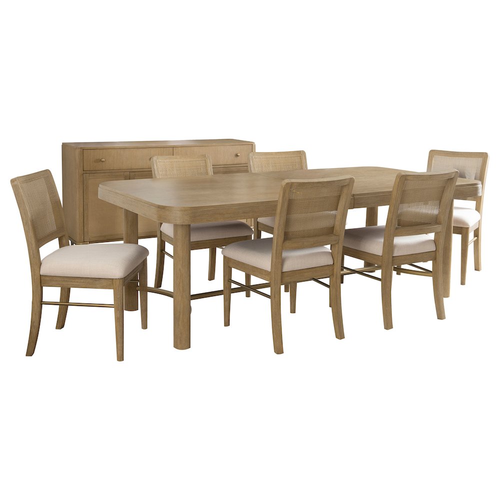 Arini 7-piece Extension Leaf Dining Table Set Sand Wash. Picture 2