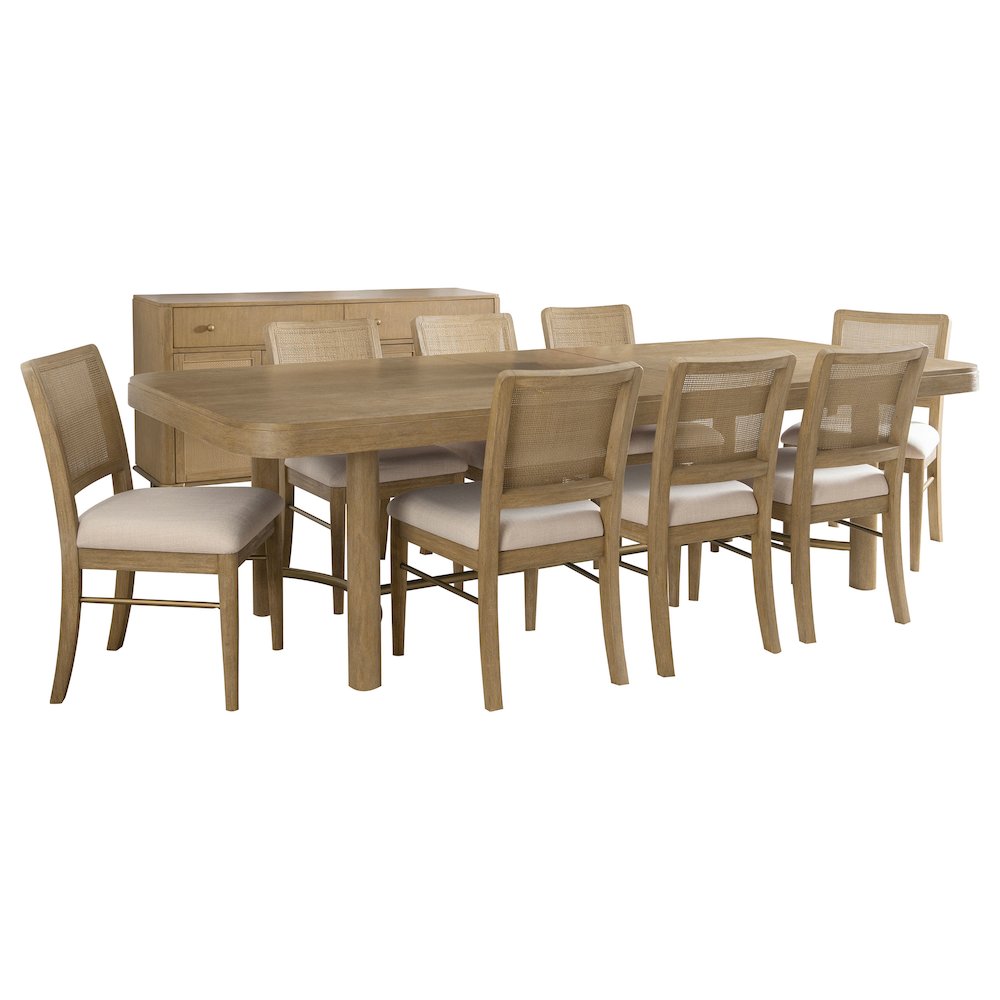 Arini 9-piece Extension Leaf Dining Table Set Sand Wash. Picture 2