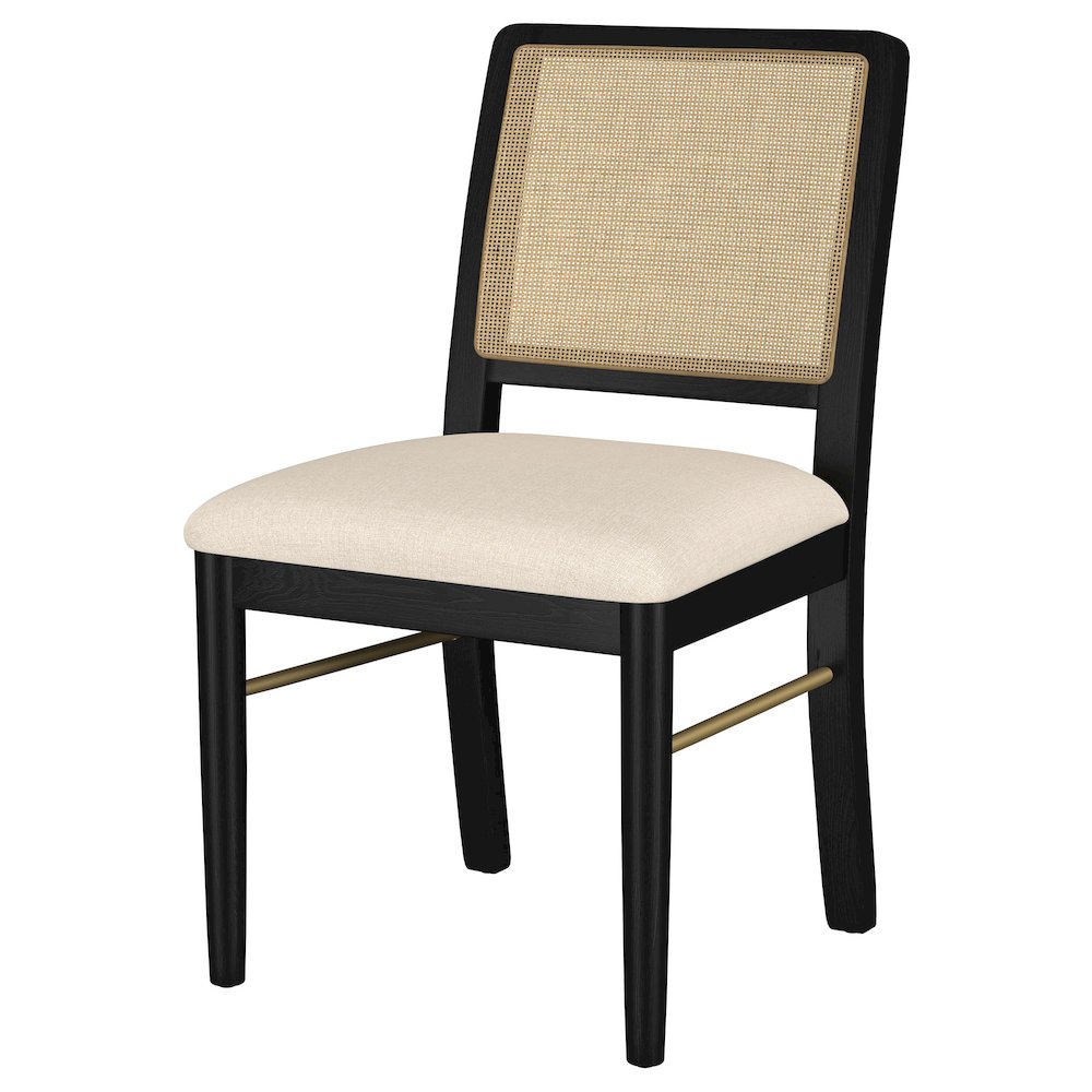 Arini Rattan Cane Dining Side Chair Black (Set of 2). Picture 4