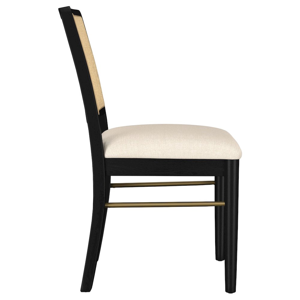 Arini Rattan Cane Dining Side Chair Black (Set of 2). Picture 9