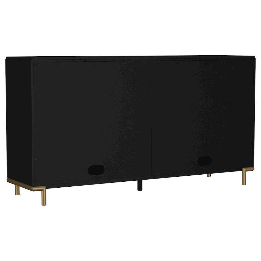 Arini 2-drawer Cane Door Dining Sideboard Server Black. Picture 7