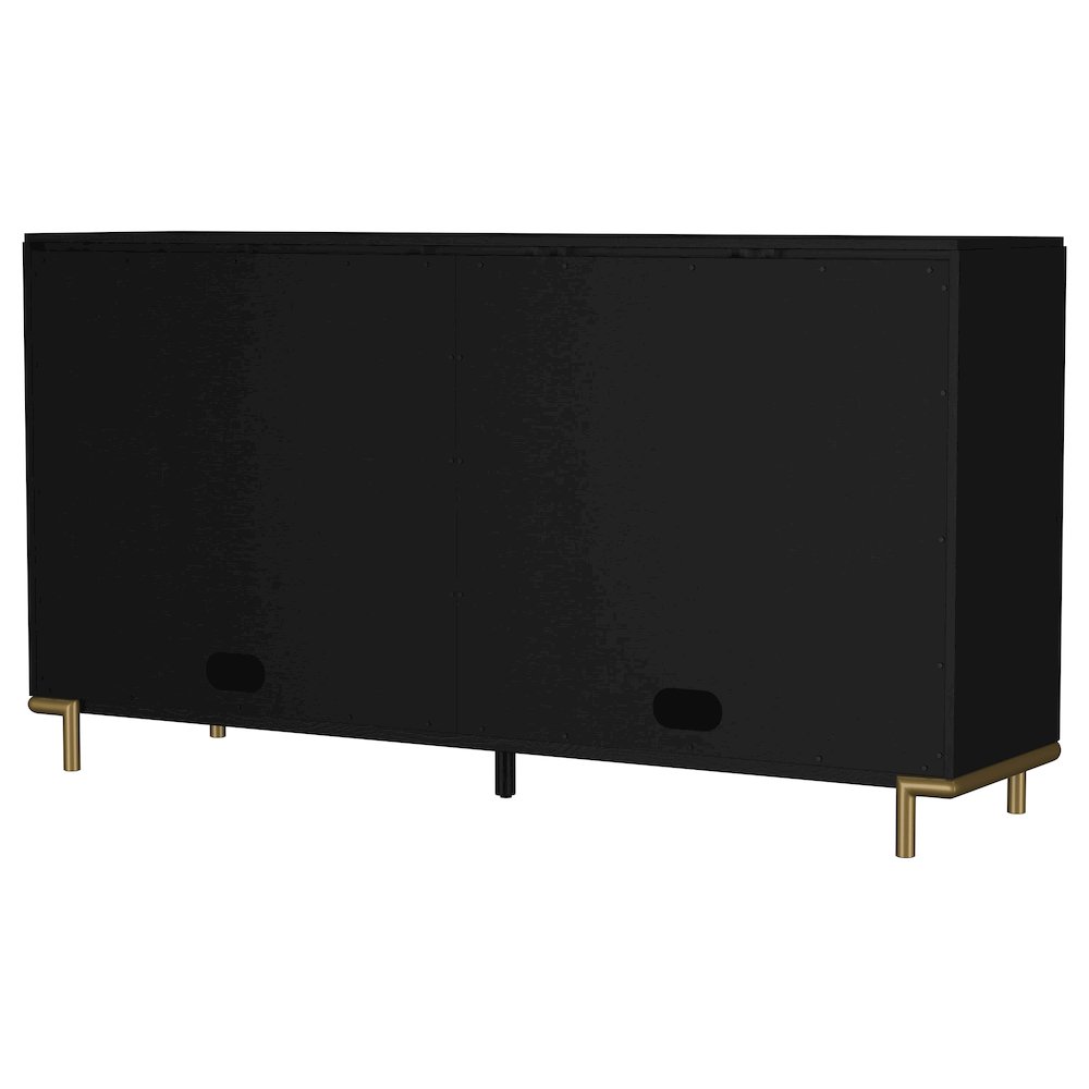 Arini 2-drawer Cane Door Dining Sideboard Server Black. Picture 9