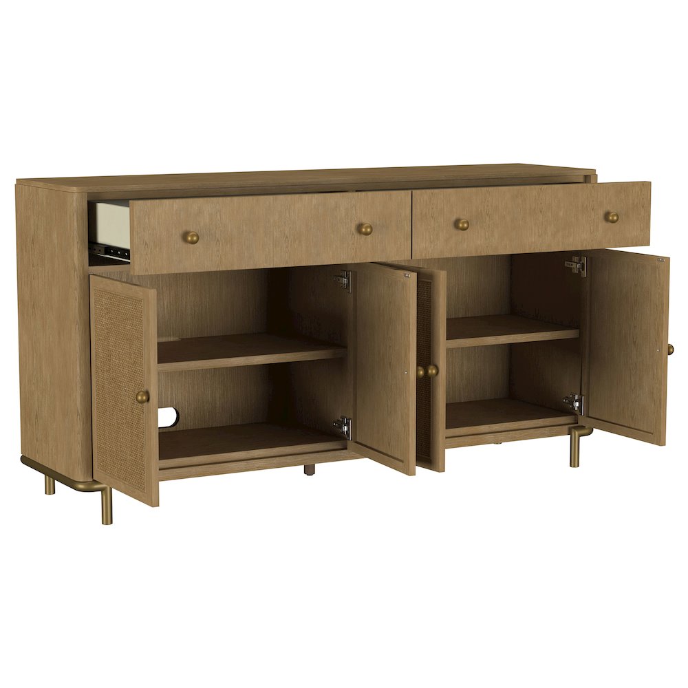 Arini 2-drawer Cane Door Dining Sideboard Server Sand Wash. Picture 3