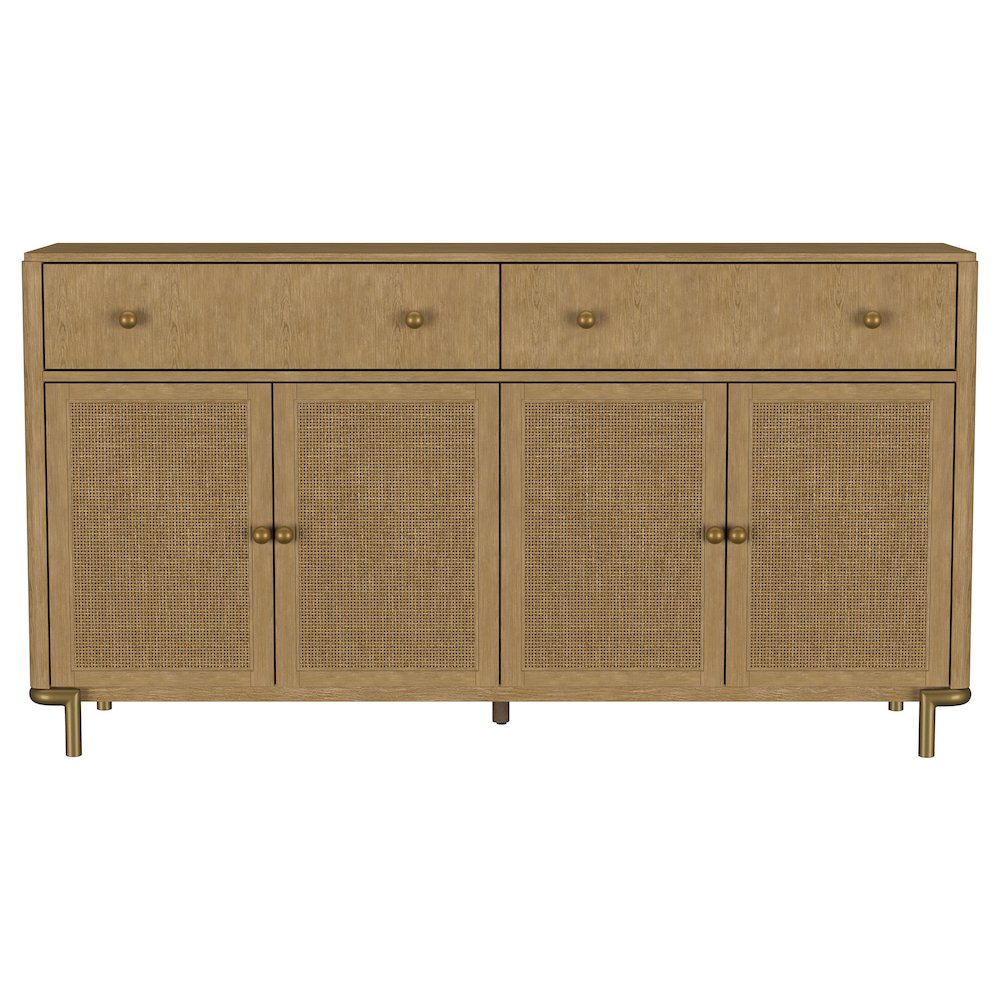 Arini 2-drawer Cane Door Dining Sideboard Server Sand Wash. Picture 4