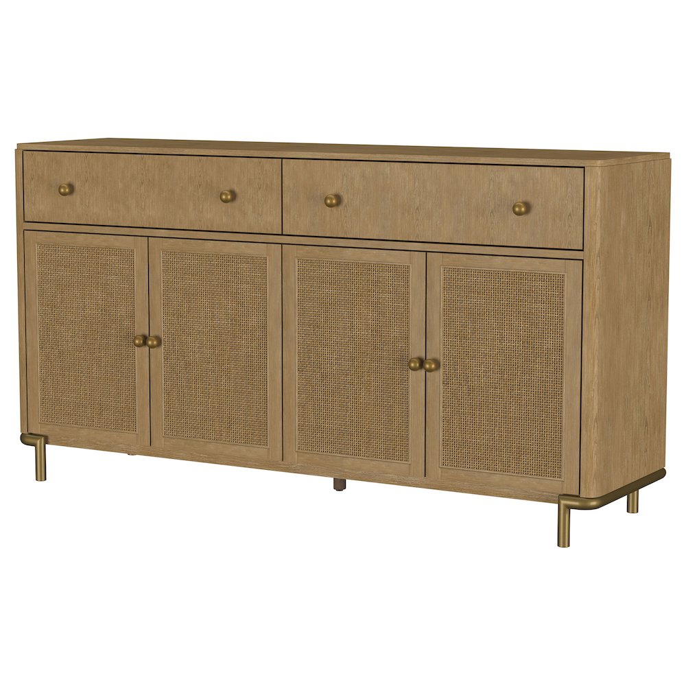 Arini 2-drawer Cane Door Dining Sideboard Server Sand Wash. Picture 5