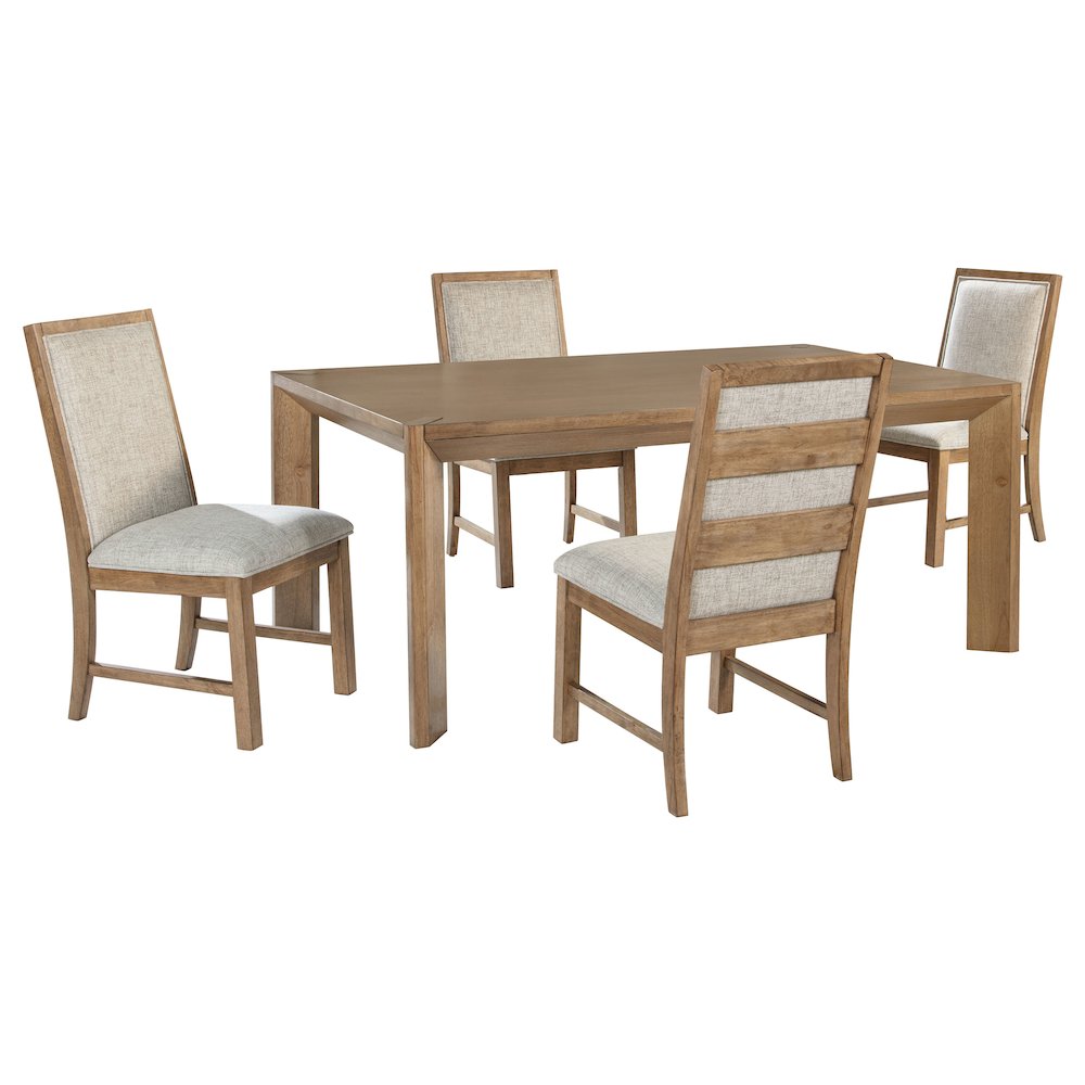 Bruner 5-piece 72-inch Rectangular Dining Set Natural Brown. Picture 1