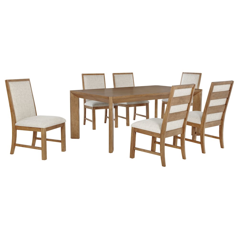 Bruner 7-piece 72-inch Rectangular Dining Set Natural Brown. Picture 1