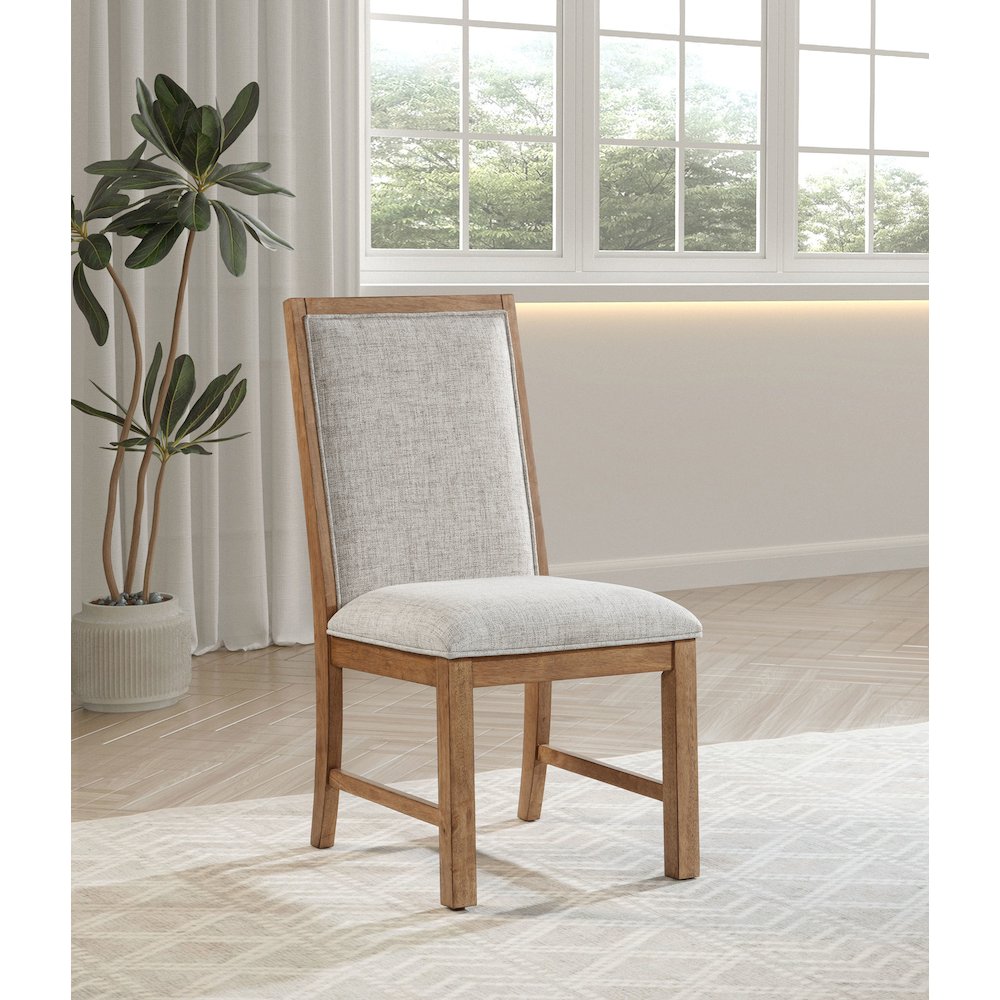 Bruner Upholstered Dining Side Chair Brown (Set of 2). Picture 11