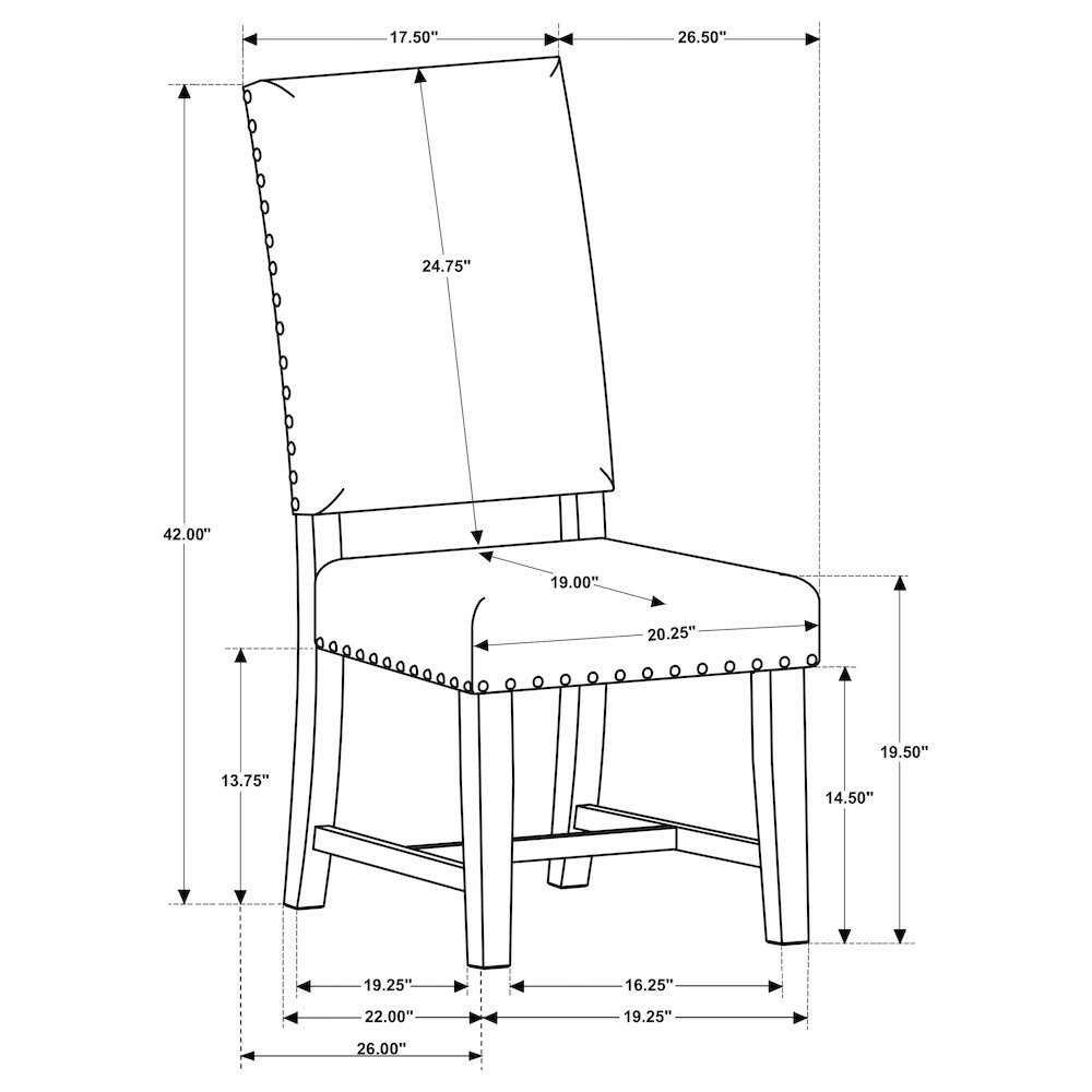 Twain Upholstered Dining Side Chair Warm Grey (Set of 2). Picture 14