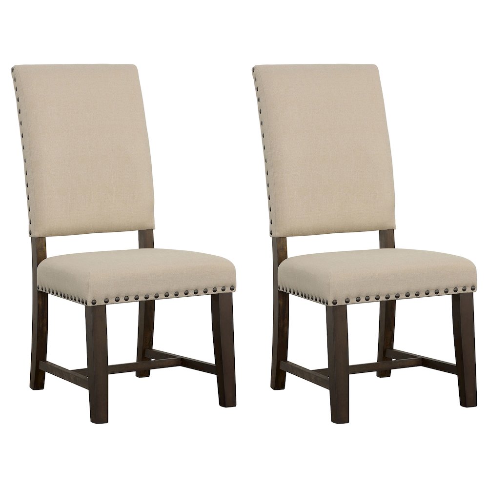 Twain Upholstered Dining Side Chair Beige (Set of 2). Picture 1