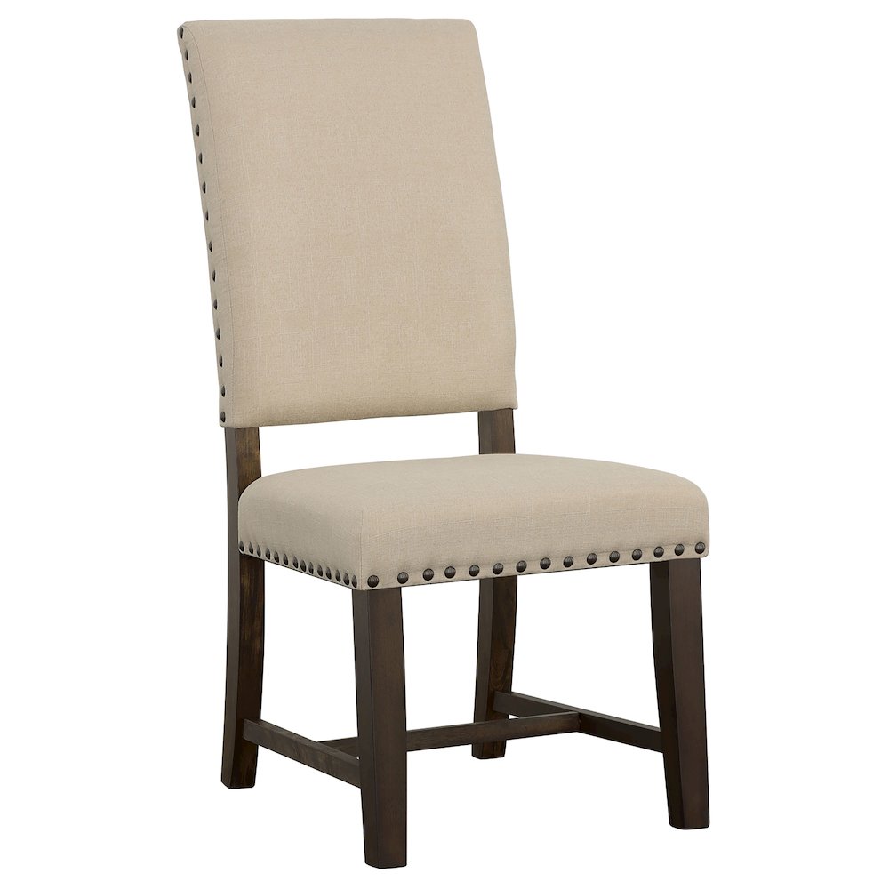 Twain Upholstered Dining Side Chair Beige (Set of 2). Picture 3