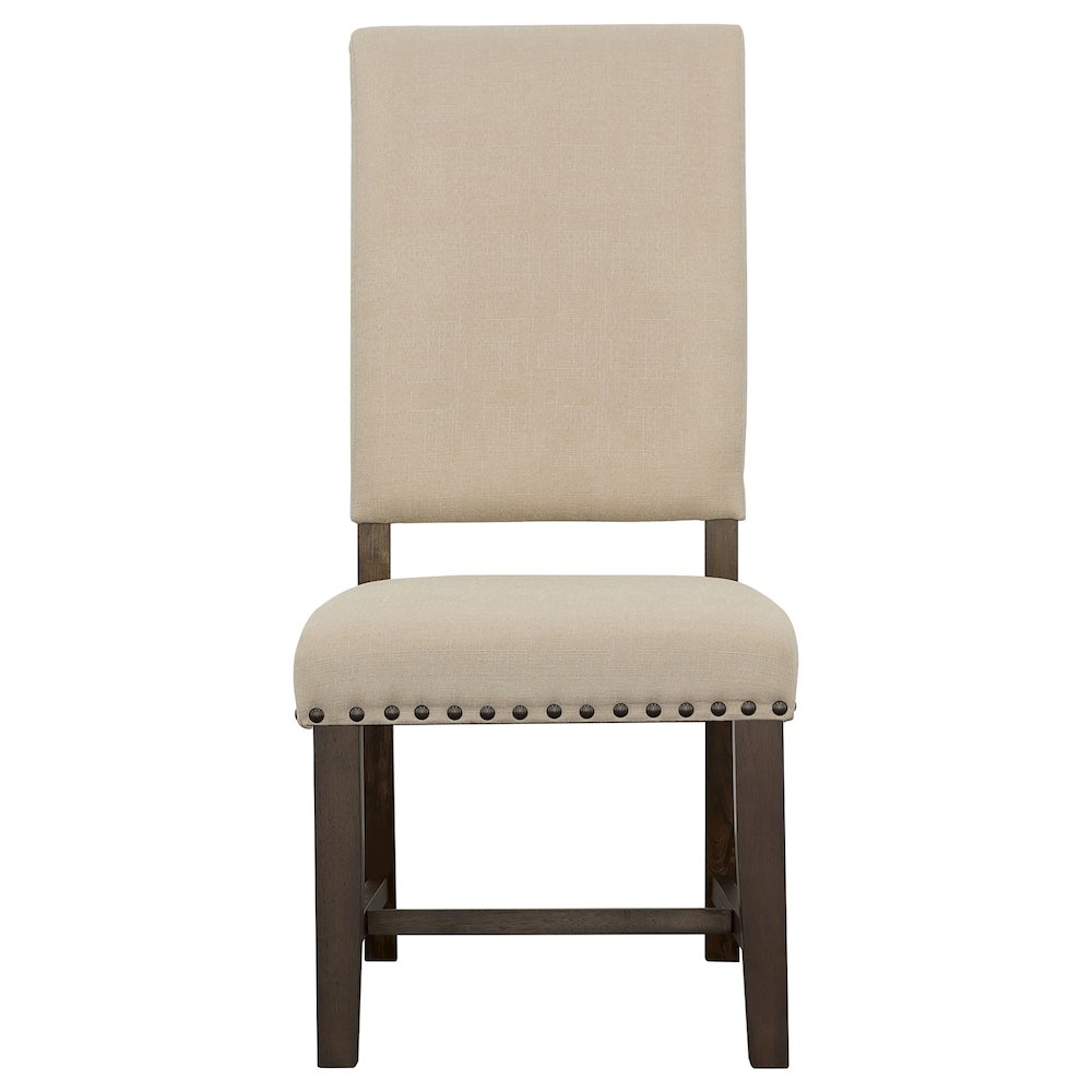 Twain Upholstered Dining Side Chair Beige (Set of 2). Picture 4