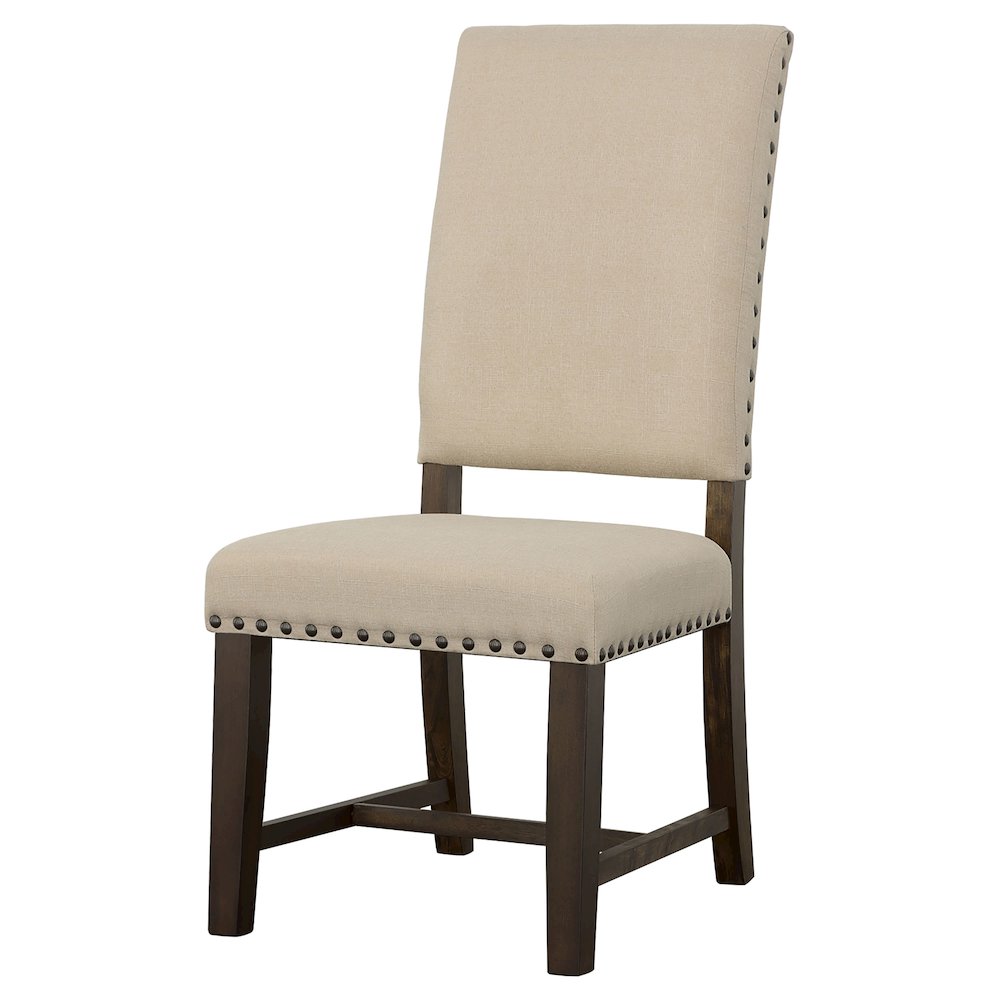 Twain Upholstered Dining Side Chair Beige (Set of 2). Picture 5