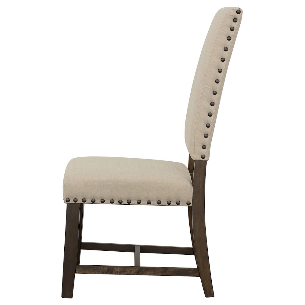 Twain Upholstered Dining Side Chair Beige (Set of 2). Picture 6