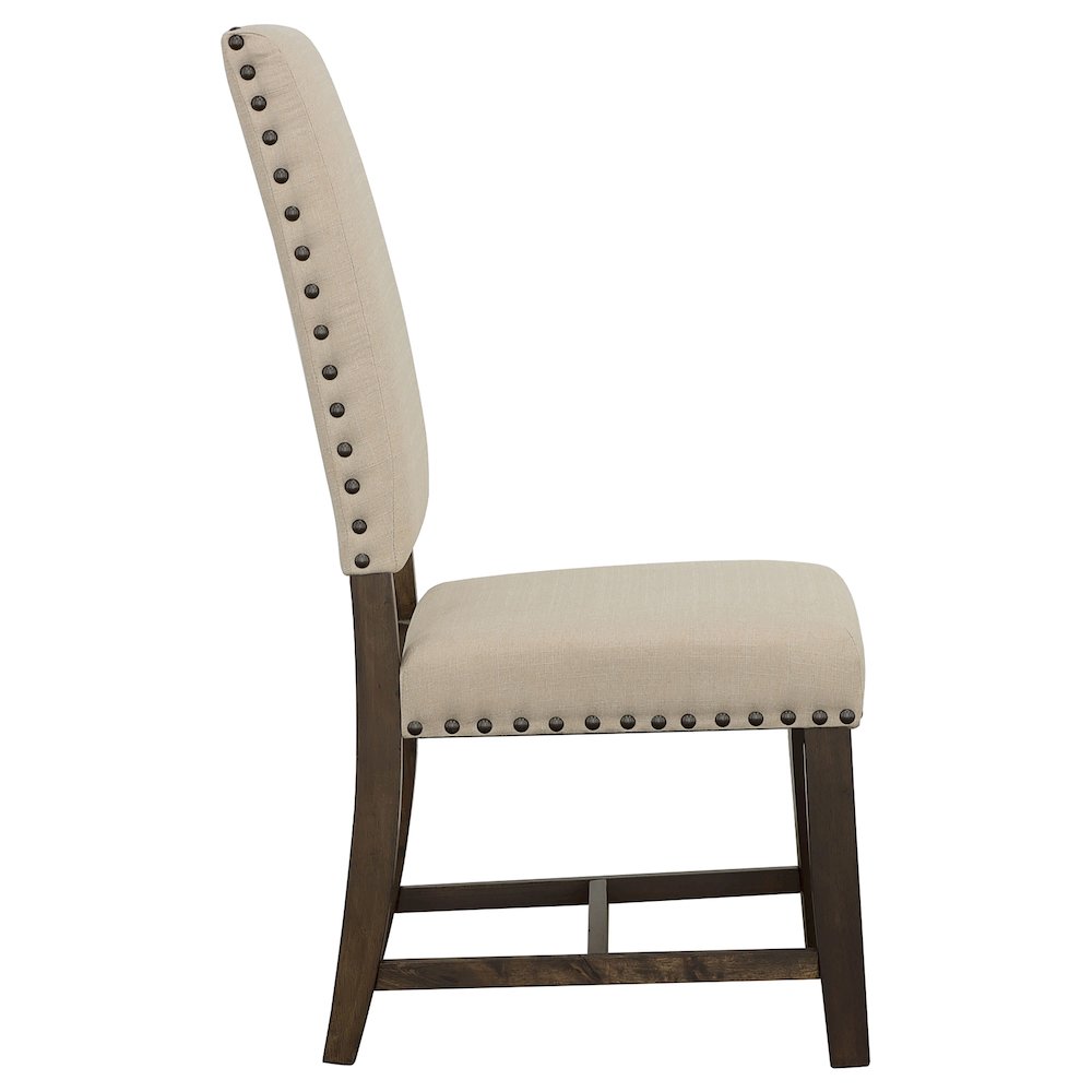 Twain Upholstered Dining Side Chair Beige (Set of 2). Picture 8
