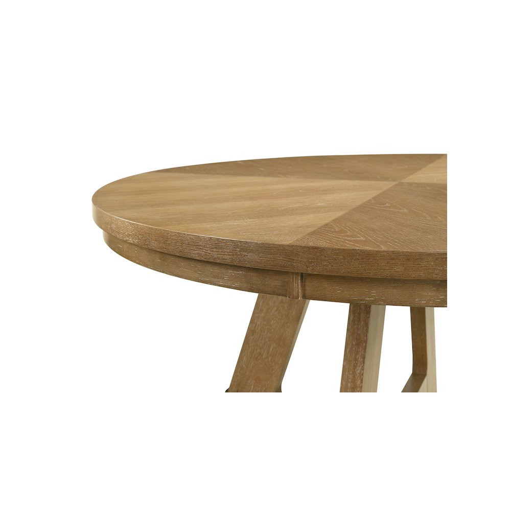 Danvers Round 54-inch Wood Dining Table Brown Oak. Picture 8