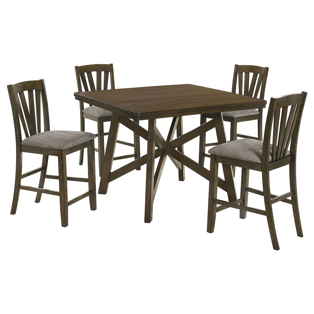 Canfield 5-piece 47-inch Counter Height Dining Set Brown. Picture 1