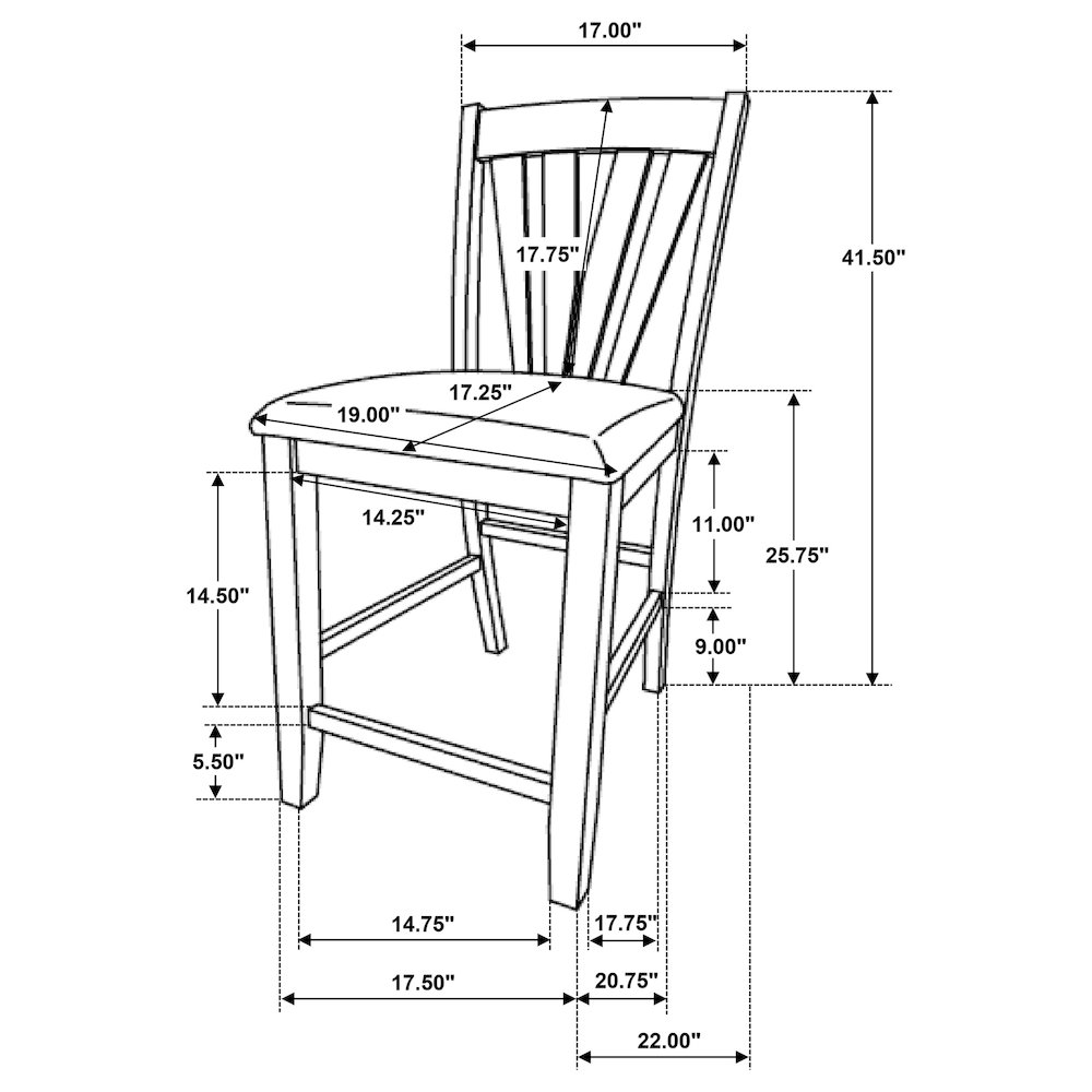 Canfield Counter Height Dining Side Chair Brown (Set of 2). Picture 13
