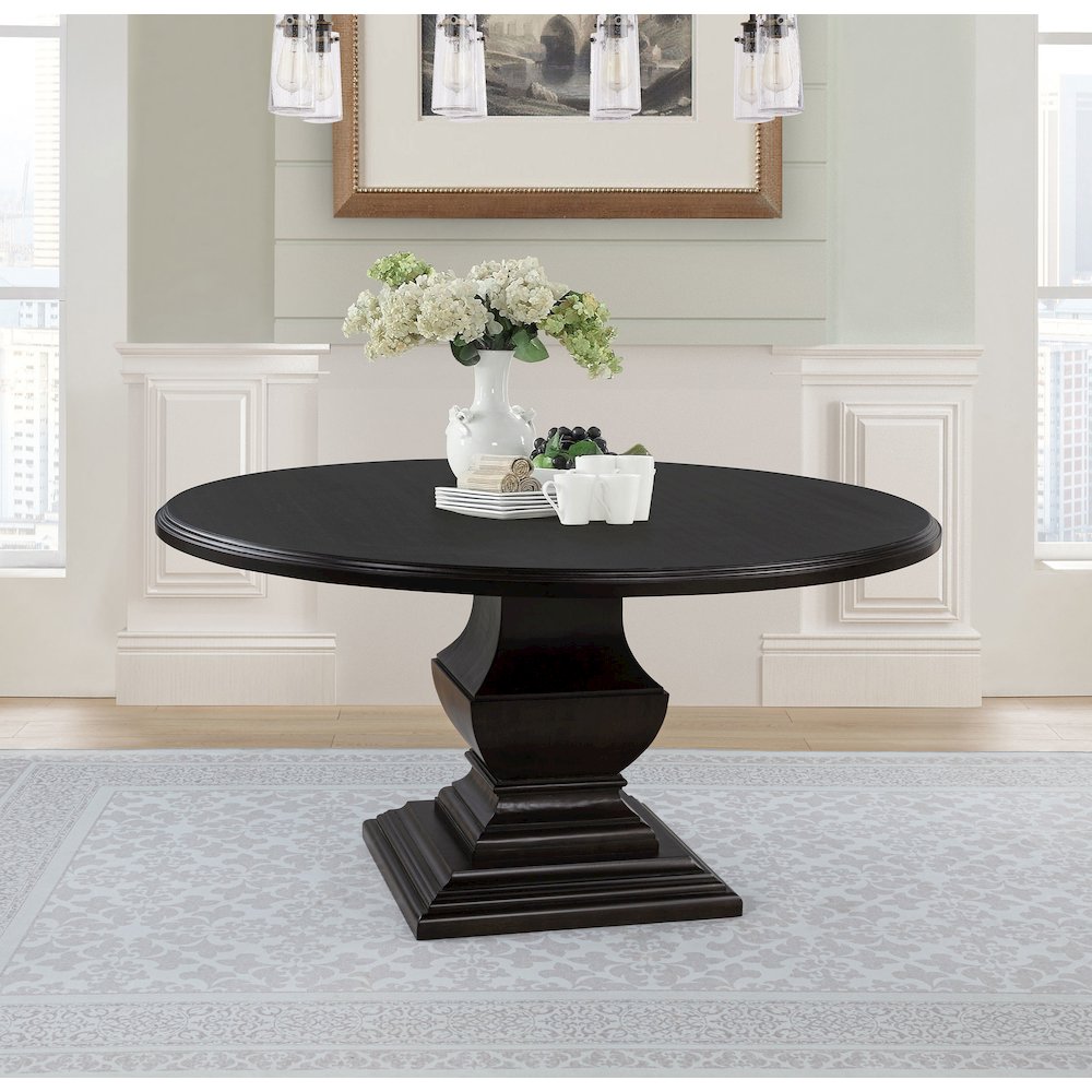 Twyla 60-inch Round Wood Dining Room Table Dark Cocoa. Picture 1