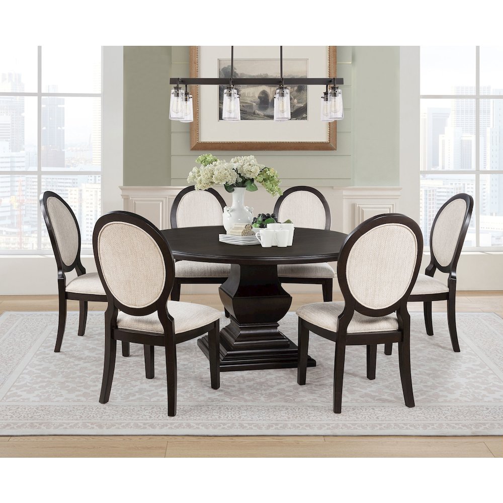 Twyla 60-inch Round Wood Dining Room Table Dark Cocoa. Picture 7