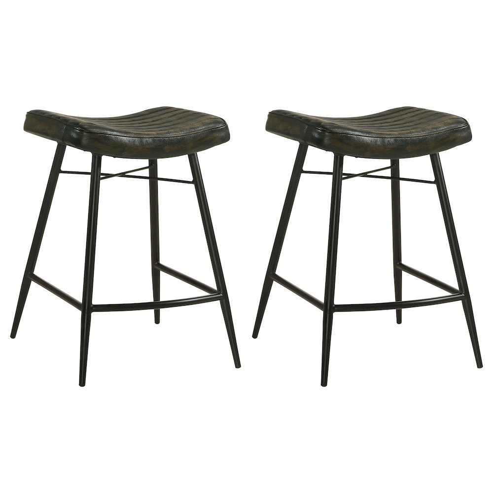 Bayu Leather Upholstered Counter Stool Espresso (Set of 2). Picture 1